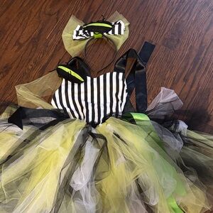 Striped Black and Green Kids beetlejuice Costume